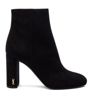 YSL LouLou Booties Black Suede 37 $1,000 Retail